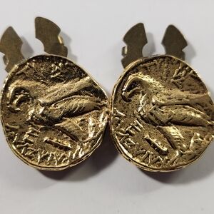 #2502, JUDAS SHEKEL COIN PIN, TWO OF THEM , GOLD PLATED